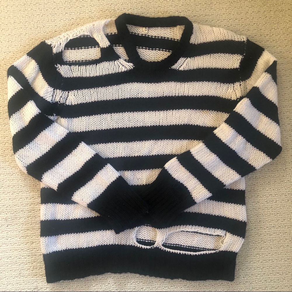 R13 Distressed Cashmere Sweater - Size Small